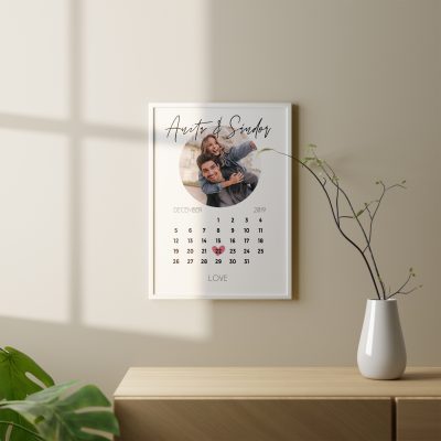 Pároknak naptár poszter - Kör alakú képpel
