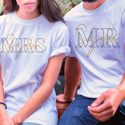 Mr, Mrs páros póló nevekkel