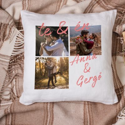Te & én - 3 képpel, nevekkel párna