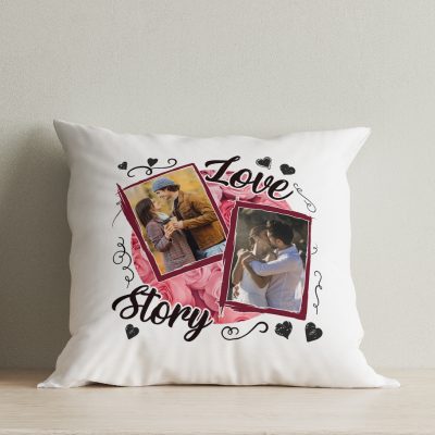 Love story két fényképpel párna