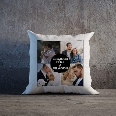 Legjobb férj a világon párna, 4 fényképpel