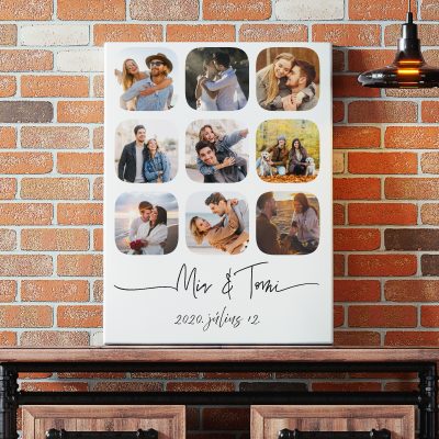 Montázs - 9 képpel, nevekkel, dátummal