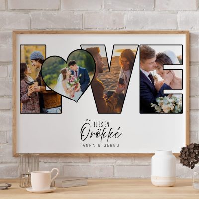 Love felirat fényképekkel, nevekkel