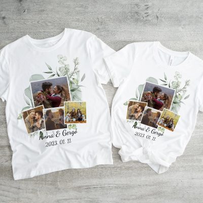 4 fényképes, névvel, dátummal páros póló