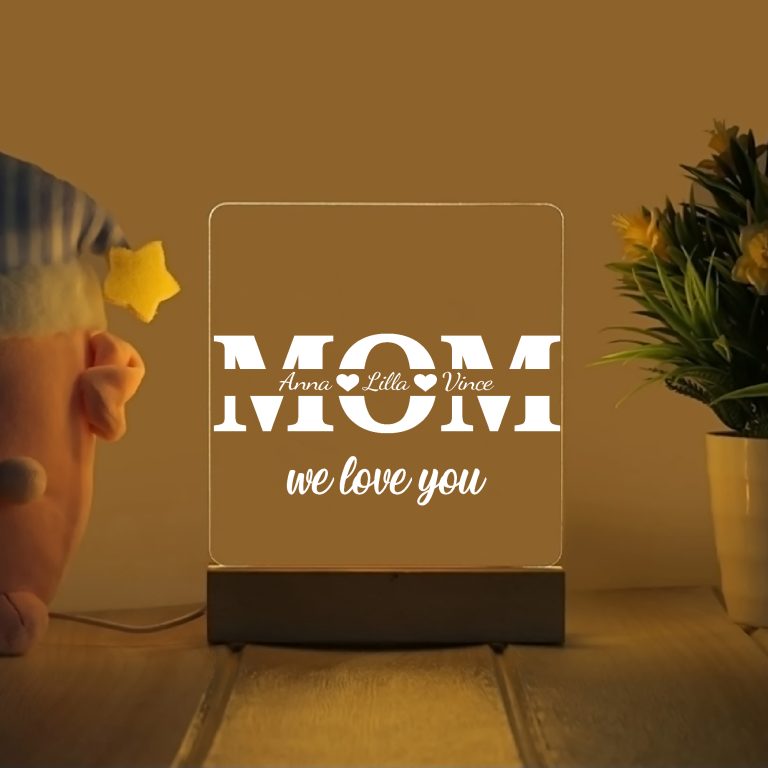 Mom we love you, nevekkel LED lámpa Lovenir.hu