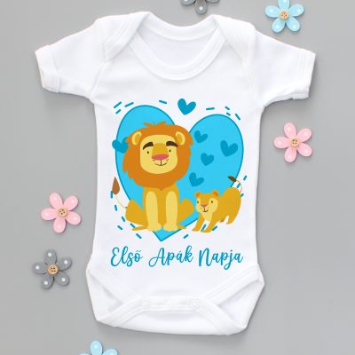 Első apák napja kék oroszlános body