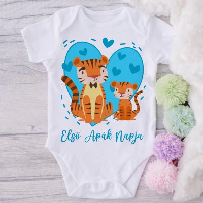 Első apák napja kék tigrises body