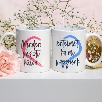 Minden értelmét veszti, ha külön vagyunk páros bögre