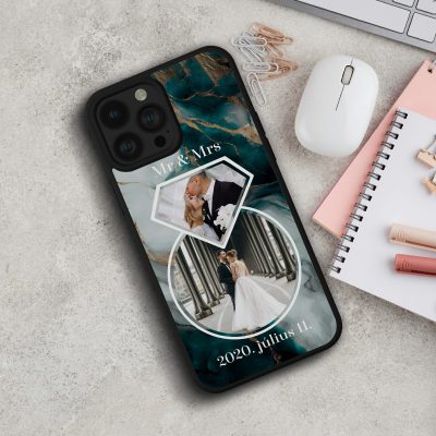 Mr és Mrs telefontok, 2 fényképpel és dátummal