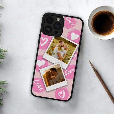 Love telefontok, 2 képpel, pink háttérrel