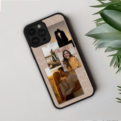 Kedvenc képeink telefontok, 4 képpel, bézs háttérrel