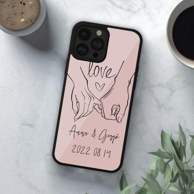 Love telefontok, kezekkel, dátummal és nevekkel