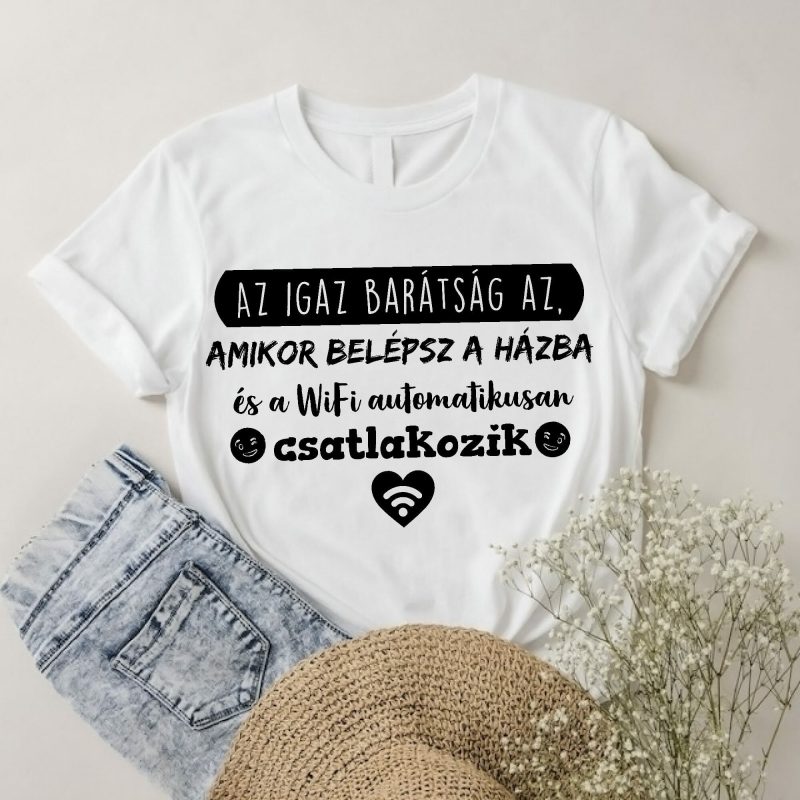 Az igaz barátság wifi női póló