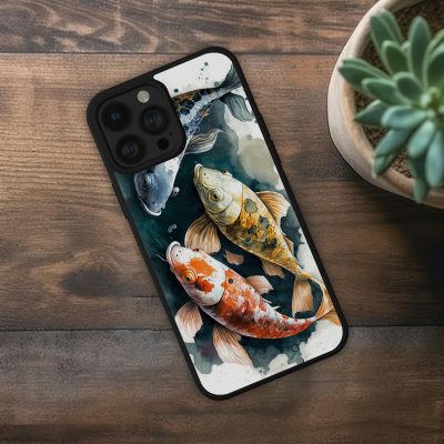 Horgász telefontok, koi pontyokkal