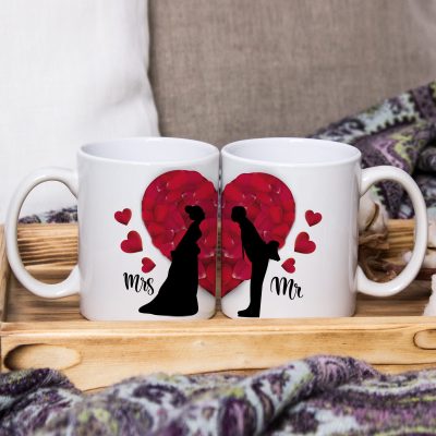 Mr és Mrs, szerelmespárral páros bögre