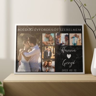 Boldog évfordulót márvány háttérrel poszter