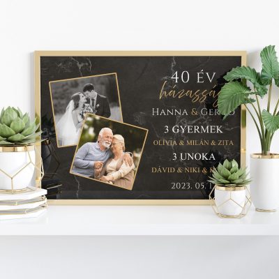 Házassági évforduló márvány háttérrel