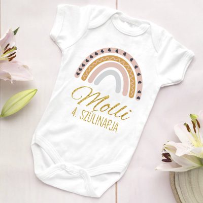 Szivárványos születésnapi gyerek póló/body