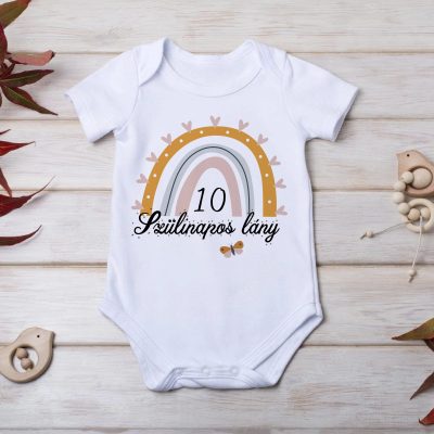 Szivárványos szülinapos gyerek póló/body