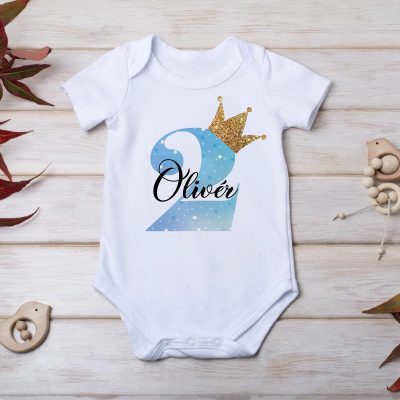 Kék csillag mintás életkor gyerek póló/body