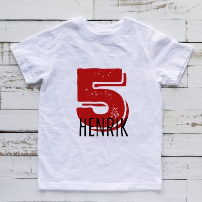 Piros számos szülinapi gyerek póló/body