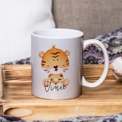 Tigris mintás bögre névvel