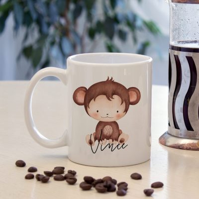 Majom mintás bögre névvel