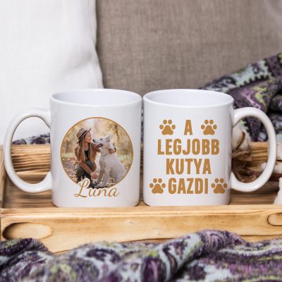 A legjobb kutya gazdi fényképes bögre