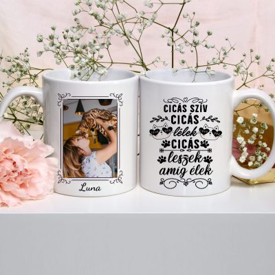 Cicás szív, cicás lélek bögre