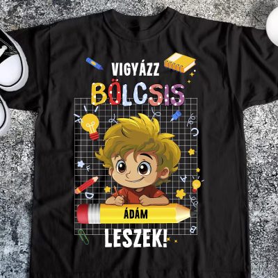 Vigyázz bölcsis leszek fiús gyerek póló