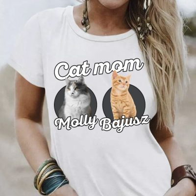 Cat mom fényképes póló