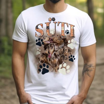 Kisállatos retro póló képekkel és névvel