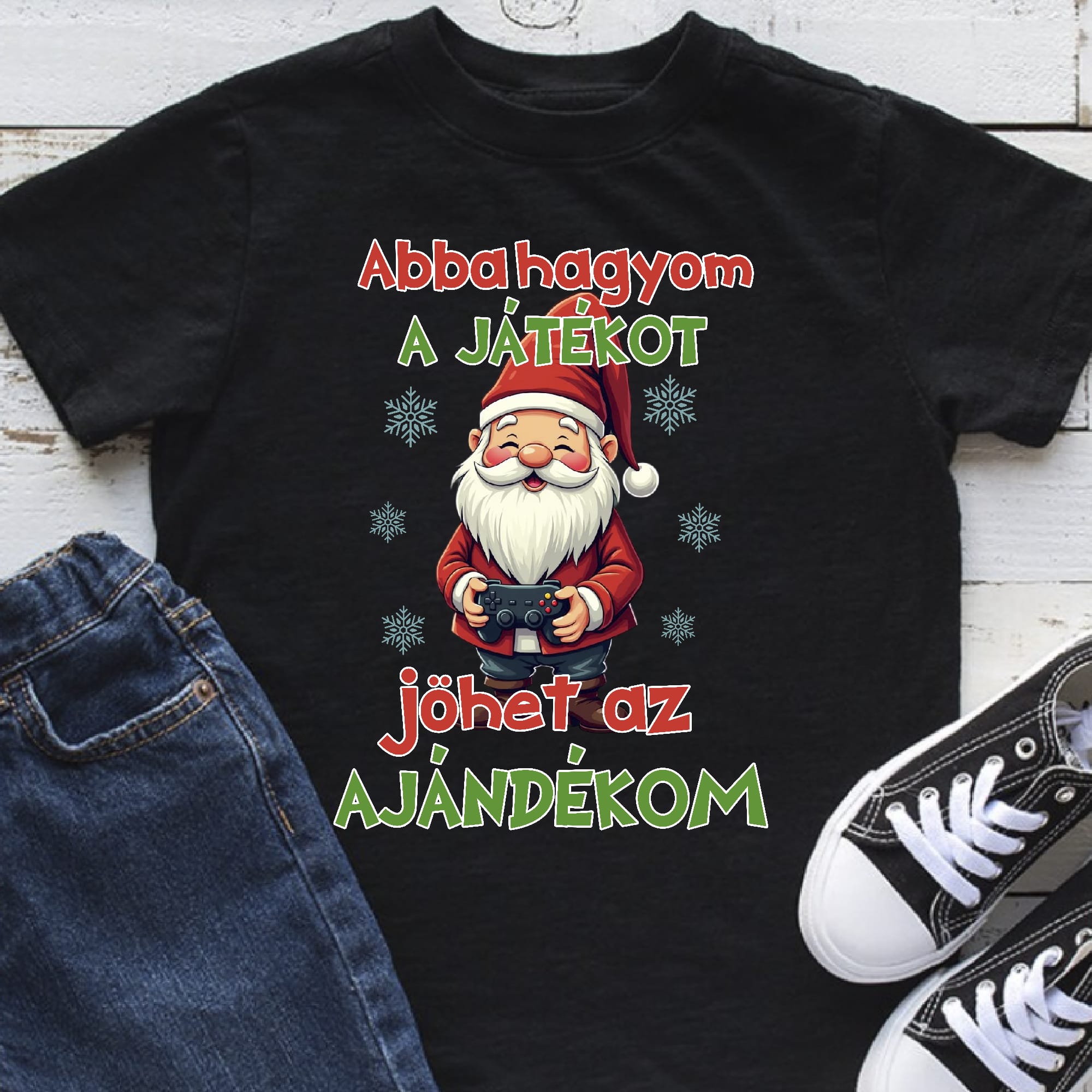 Abbahagyom a játékot, jöhet az ajándékom gyerek póló, mikulással Lovenir.hu Abbahagyom a játékot, jöhet az ajándékom gyerek póló, mikulással