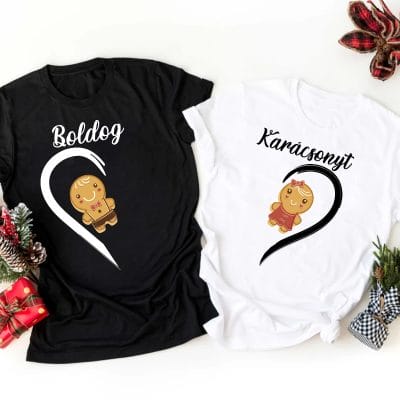 Boldog Karácsonyt mézis páros póló