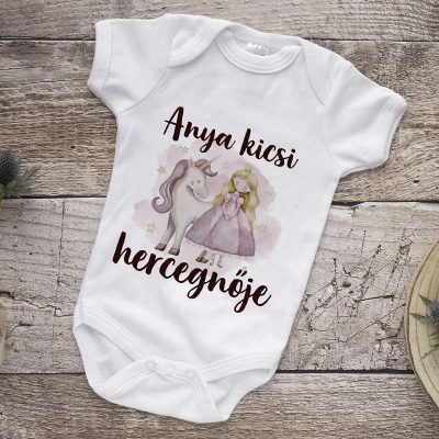 Anya kicsi hercegnője unikornis mintás body