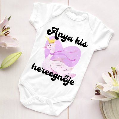 Anya kis hercegnője hattyú mintás body