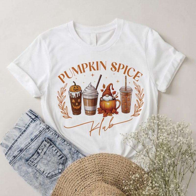Pumpkin spice póló bögrés manó mintával